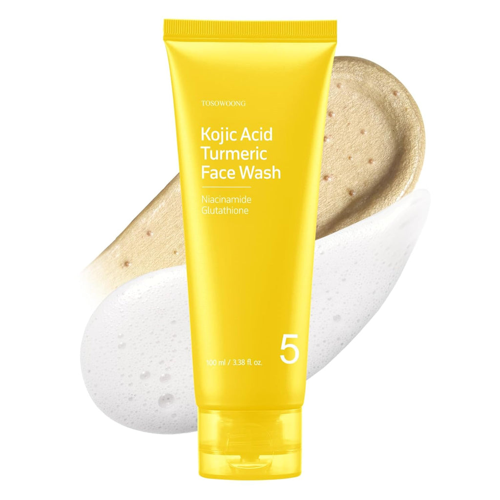 Kojic Acid Turmeric Face Wash with Niacinamide, Glutathione for Brightening and Dark Spot Care, Mochi Whip with Capsules for Dull, Uneven Skin Tone, Korean Skincare, 100 Ml / 3.38 Fl. Oz.